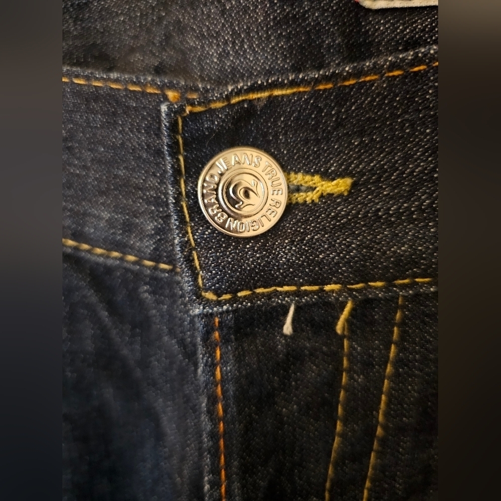 True Religion Originals Straight Jean Dark Blue Like New Condition Size 38/34 - Picture 2 of 9